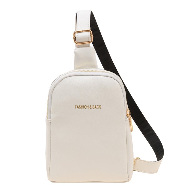 Bolsa de pecho informal cruzado de dama de moda Color sólido para niñas adolescentes (Blanco) JShteea Para Estrenar