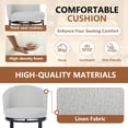 thumbnail image 4 of ClinQ Swivel Counter Height Bar Stools Set of 2, Fabric Upholstered Barrel Bar Chairs with Auto Return, Curved Back and Black Metal Frame, Gray, 4 of 7