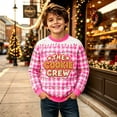thumbnail image 2 of XAOFW Christmas Boys Sweatshirts Long Sleeve Crew Neck Plaid Christmas Lights Print Sweatshirts Toddler Kids Soft Cozy Fall Winter Tops, 2 of 5