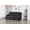 Black, variant on Faux Leather Manual Reclining Sofa with LED Lights With Drop Down Table