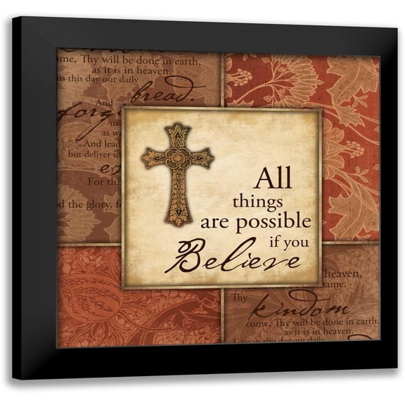 Grey, Jace 12x12 Black Modern Framed Museum Art Print Titled - Cross Bordered Text Mate