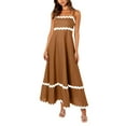 thumbnail image 2 of Women's Sleeveless A-Line Maxi Dress - Solid Color, Loose Fit, Polyester, Beach/Vacation, Sizes S-XL, 2 of 6