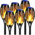 thumbnail image 1 of 6-pack utomhus solcellslampor, solcellslampor utomhus med realistisk dynamisk flamma - solcellslampor för interiör, stigar [Energiklass G], 1 of 5