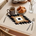 thumbnail image 3 of Abstract Ethnic Placemats Set of 8, Vintage Black Brown Bohemian Pattern Non-Slip Place Mats Washable Table Mats for Kitchen Dining Table Decorations Indoor/Outdoor, 3 of 9