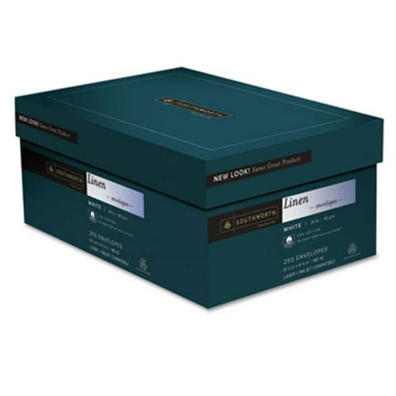 Southworth  Credentials Collection Fine Linen #10 Envelope- V-Flap- White- 250/Box