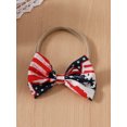 thumbnail image 5 of Musuos Baby Girl 4th of July Outfit, 3 6 9 12 18Months Star Print Puff Sleeve Shirred Romper Dress Bow Headband Summer Set for Infant, 5 of 10