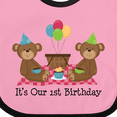 thumbnail image 4 of Inktastic Twins 1st Birthday Bears Boys or Girls Baby Bib, 4 of 4