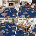 thumbnail image 5 of Cute Blue Space Area Rugs 6'x9', Washable Small Throw Rugs for Kitchen Dining room, Star Cartoon Spaceship Planet Indoor Outdoor Rug Non-Slip Low Pile Carpet Runner Reversible Floor Mats, 5 of 8