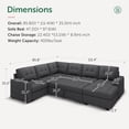 thumbnail image 3 of HONBAY 111.5" Tufted U-Shaped Sectional Sofa Bed with Storage Chaise, Pull Out Sleeper for Living Room, Beige, 3 of 10