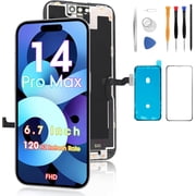 for iPhone 14 Pro Max Screen Replacement 6.7", 3D Touch Full HD Display Full Repair Kit, Digitizer Assembly with Tools Set, Tempered Glass(Black)