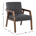 thumbnail image 3 of SAFAVIEH Olyvar Modern Style Wood Arm Accent Chair, Dark Grey, 3 of 11