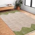 thumbnail image 3 of Casavani Hand Block Printed Green Cotton Dhurrie Hallway & Stair Runner Rug Farmhouse Runner Rug 3x10 feet, 3 of 5