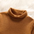thumbnail image 2 of PatPat 2pcs Toddler Girl Solid Color Ribbed Turtleneck Long-sleeve Tee and Elasticized Pants Set, 2 of 6