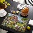 thumbnail image 4 of Farmhouse Placemats Set of 4, Pig Chicken Barn Botanical Washable Wipeable Table Mats for Dining Tables, Indoor Outdoor Kitchen Place Mats for Holiday Party Table Decor, 4 of 9