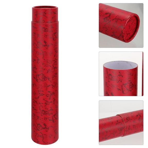 KONTONTY Red Telescopic Poster Tube Paper Storage Tube for Documents Artwork Blueprints 3.5 x 36 Inches