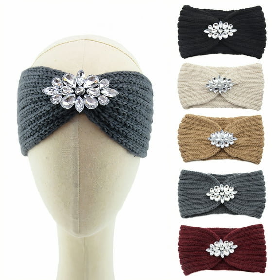 TELOLY 5Pcs Headbands for Women,Yarn Hair Band,Elastic Headbands for Women,Mixing1