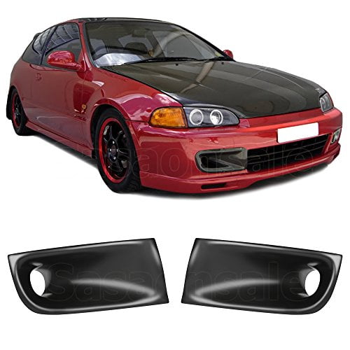 GT-Speed - JS Style PU Front Bumper Caliper Air Duct (A Pair) - Compatible With 1992-1995 Honda Civic Coupe Hatchback 2dr/3dr
