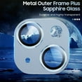 thumbnail image 4 of Original Blue Metal Rear Camera Lens Protector for iPhone 15 Pro Max 14 Plus 13 14Pro 15Pro 15Plus Glass Protection Accessories (SKY BLUE,For iPhone 15), 4 of 6