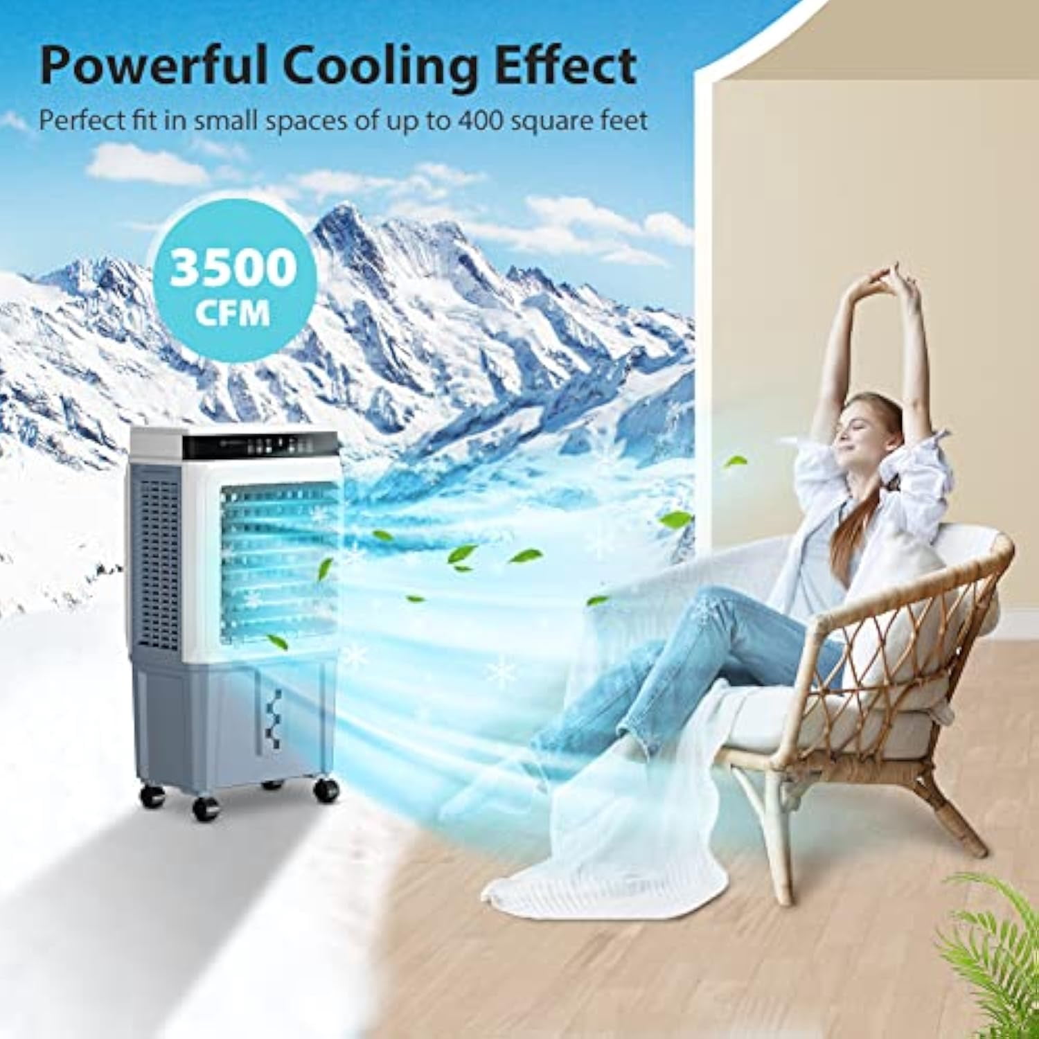 wzho3115  6414307040456 3-IN-1 Portable Air Conditioner, Evaporative Air Cooler/Humidifier/Cooling