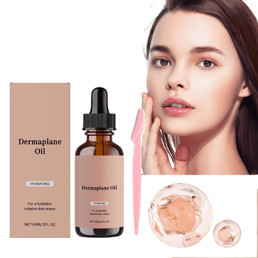 Hydrating Dermaplane Oil, Face Shaving Oil for Women - use with Dermaplaning Tool, Razor, Shaver or Microblades for Face for Close Shave, with jojoba, vitamin E, grapeseed & argan oil - 2oz