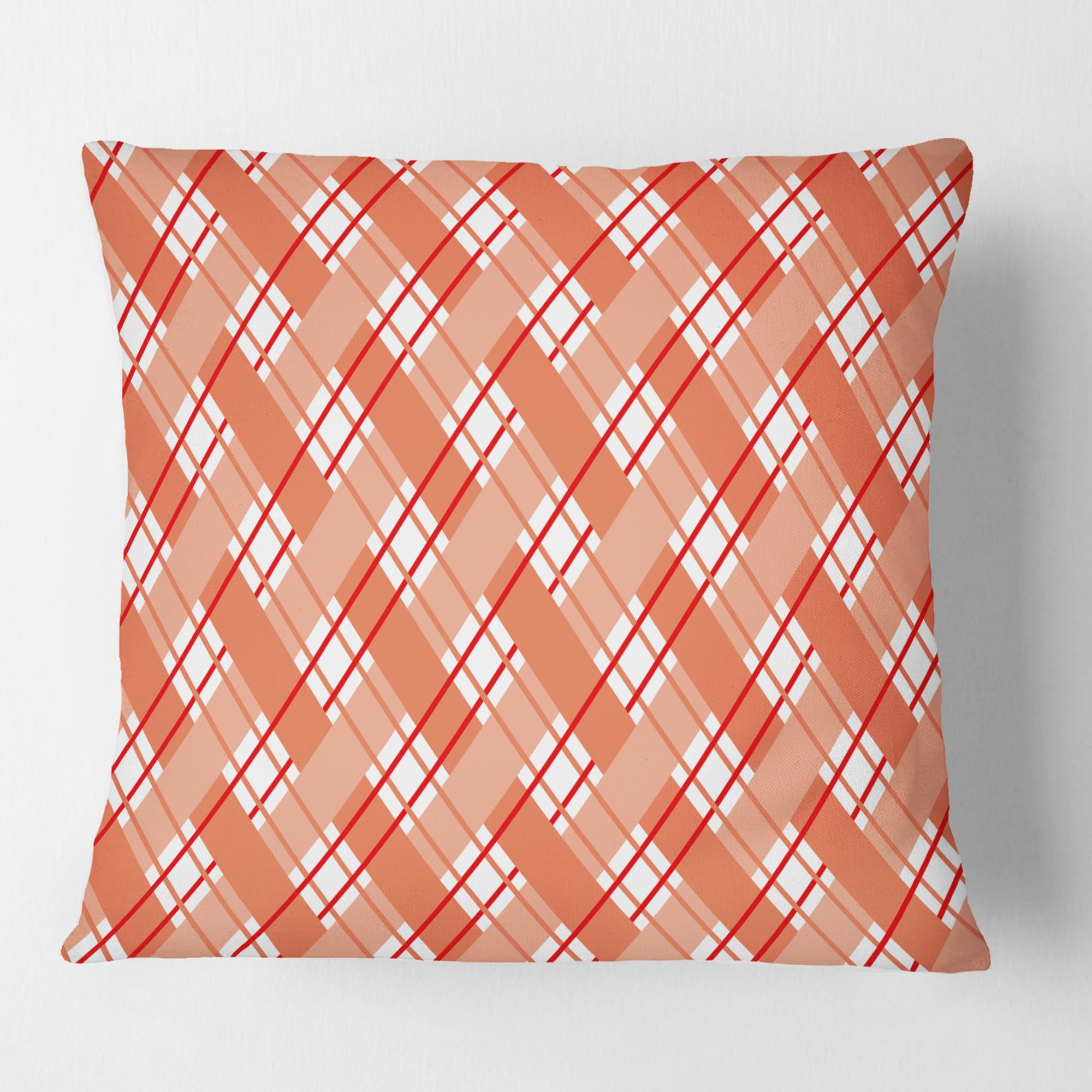 Designart Retro Checkered Pattern I' Mid-Century Modern Throw Pillow - 18x18