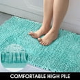 thumbnail image 4 of 2 Pieces Bathroom Rugs, Non Slip Absorbent Velvety-Soft Butter Chenille Bath Mat Set (Light Blue), 4 of 6