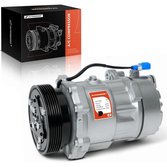 A-Premium A/C Compressor with Clutch Compatible with Volkswagen Jetta 1993-1999, Passat 1995-1997, Golf 1994-1999, Cabrio 1995-2002, 1.9L 2.0L