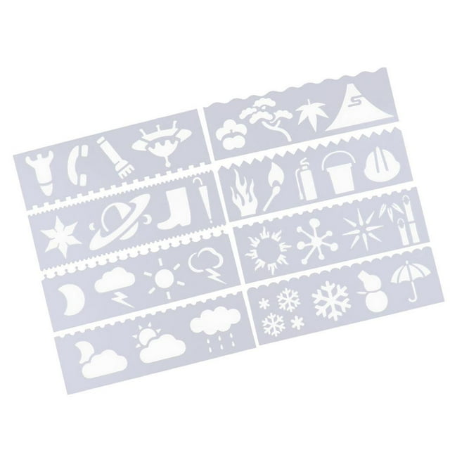 jifeng 8 Plastic Painting Stencils For Art Crafts, DIY Drawing Templates Assorted Weather