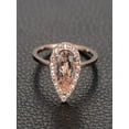 thumbnail image 2 of Sale: 1.25 Carat Peach Pink Morganite (pear cut Morganite) and Diamond Engagement Ring in 10k Rose Gold, 2 of 2
