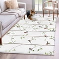 thumbnail image 3 of Area Rug for Living Room, Sparrow Non-Slip Indoor Large Carpet for Bedroom/Dining Room, Spring Birds on The Branches Vintage Country Washable Low-Profile Rectangle Floor Mat Runner Rugs - 3 x 5 Ft, 3 of 7