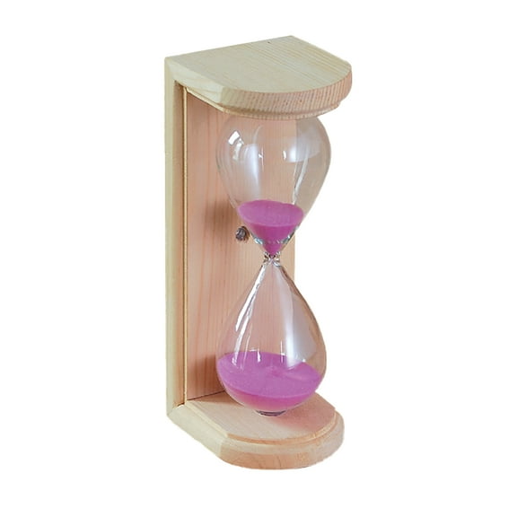 ALEKO KDS05 Handcrafted Pine Wood Wall-Mounted 15 Minute Pink Sand Timer for Sauna