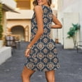 thumbnail image 4 of Ovzne Robes Grande Taille pour Femmes Rondes Robe d'Été Mode d'Été pour Femmes Imprimé Poche Sans Manches Robe Col en V Robe Maxi Grande Taille Imprimée Liquidation, 4 of 7