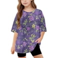 thumbnail image 2 of Virmaxy (5-15 Years) Boys Girls Fashion Casual Shirt Teenagers Solid Color Short Sleeve Round Neck Top Summer Loose Casual Trendy Pullover Shirt Multicolor-33 10 Years, 2 of 8