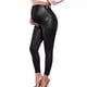 thumbnail image 2 of ShomPort Maternity Leather Leggings Over The Belly High Waisted Stretchy Maternity Yoga Pants Comfy Pants Tights, 2 of 6