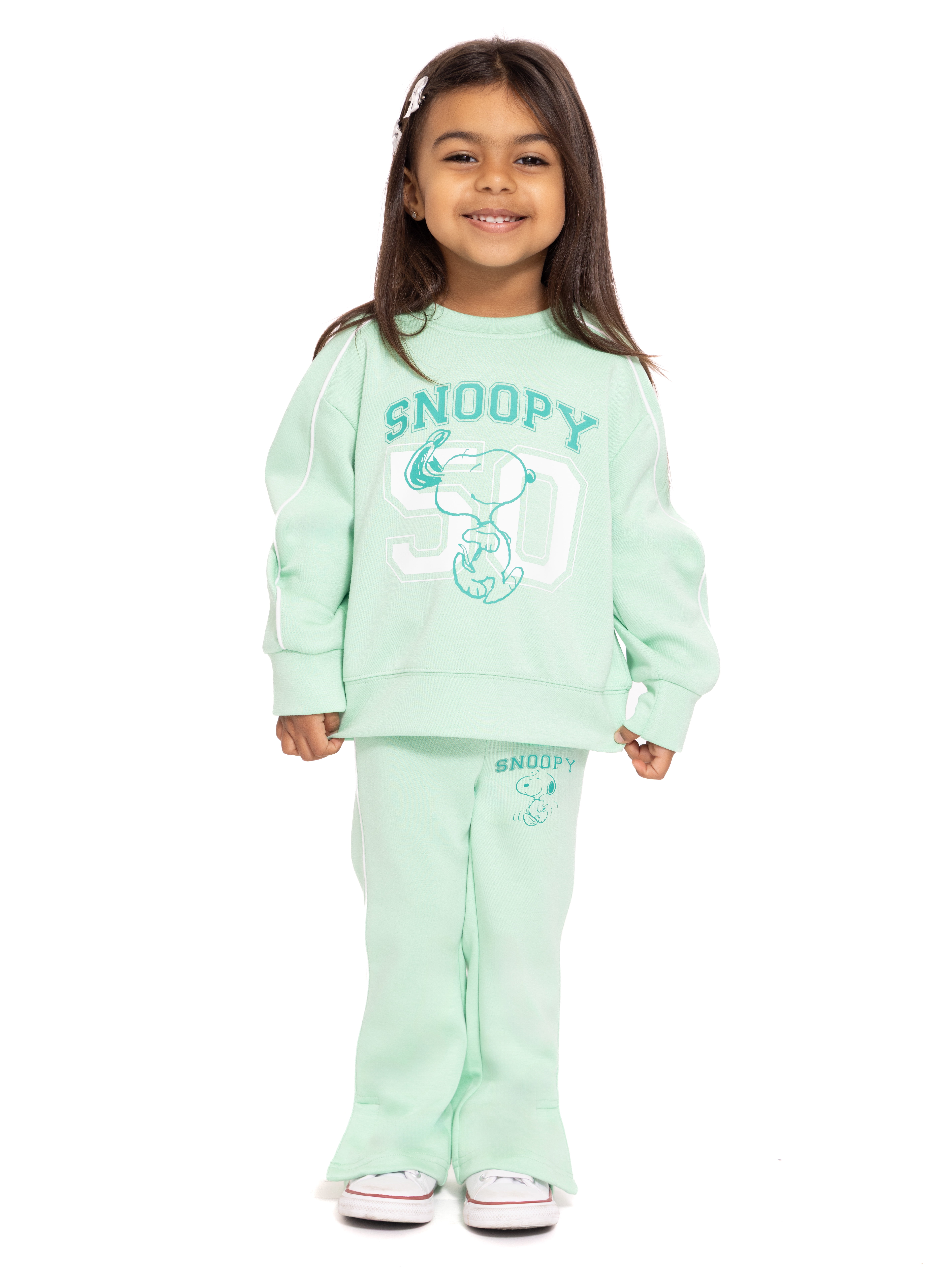 Snoopy Toddler & Big Girls Active Graphic Sweatshirt with Long Sleeves, Sizes 12M-12