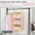 thumbnail image 2 of Organisateurs et Rangement Suspendus pour Garde-Robe à 3 Tablettes Organisateur de Rangement Pliable pour Garde-Robe de VR Organisateur Suspendu de Camp pour S, 2 of 7