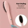 FLOWER Ceramic Hair Straightening Brush, Pink