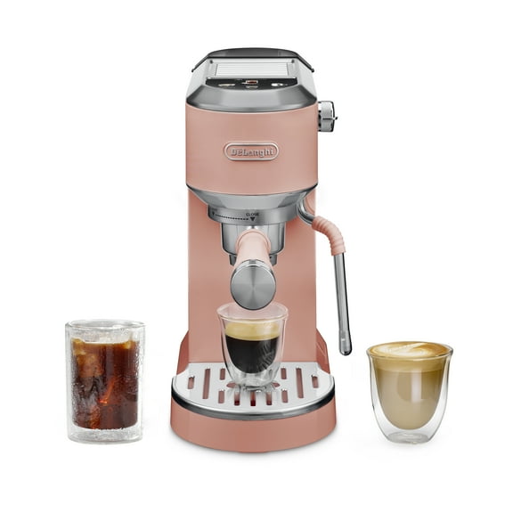 De’Longhi Dedica Duo Espresso Machine, Compact Size with Built in Frother for Latte Art, Brew Espresso, Cold Brew, Lattes & More, Rose