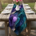 thumbnail image 6 of Purple Blue Ombre Table Runner Linen Burlap Table Runner 70 Inches Long Modern Luxury Abstract Marble Texture Dresser Scarves for Kitchen Island Coffee Dining Party Wedding Holiday Decor 13"x70", 6 of 8
