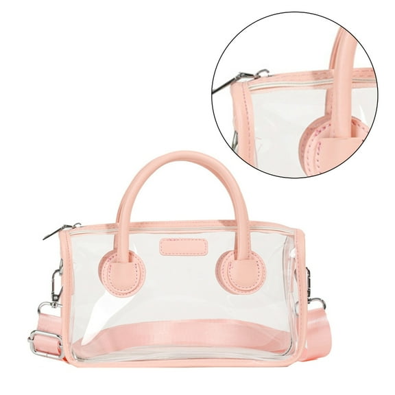 Clear PVC Purse Beach Shoulder Bag Practical Crossbody Purses Vacation Handbag for Work Shopping and Gatherings