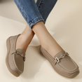 thumbnail image 5 of Willtoo Womens Wide Toe Loafers Slip On Casual Platform Walking Shoes Metal Buckle Lightweight Comfort Daily Work Loafers, 5 of 6