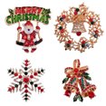 thumbnail image 4 of Gymnture christmas 4pcs Vintage Rhinestone Christmas Brooch Set for Xmas Party, 4 of 11