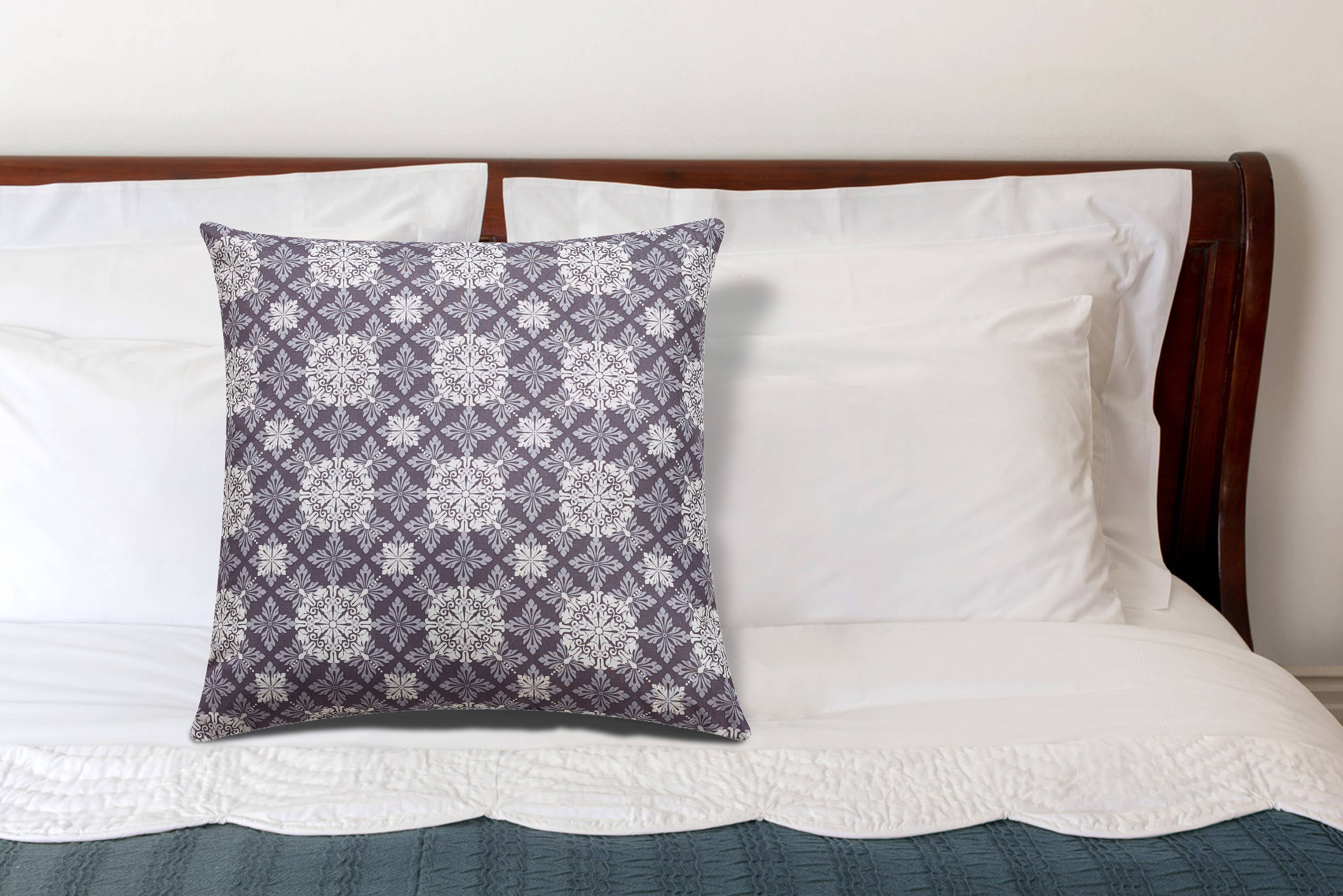 Mandala Lattice Decorative Pillow 18x18 Grey