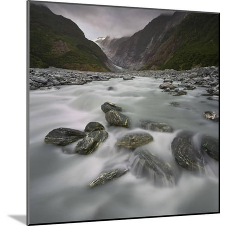 Waiho River, Franz Josef Glacier, West Country National Park, West Coast, South Island, New Zealand Wood Mounted Print Wall Art By Rainer