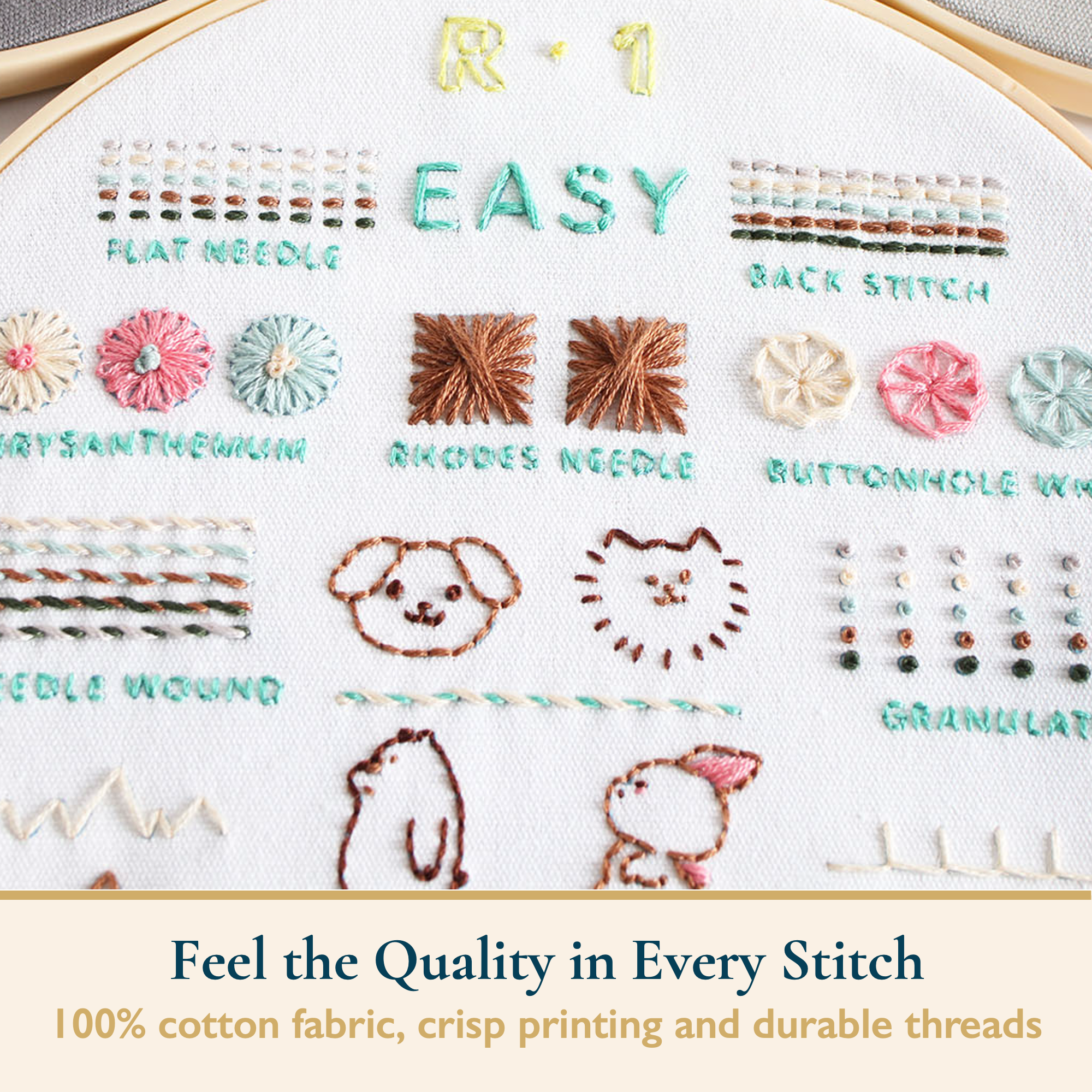 ComfiTime Embroidery Kit for Beginners with 4 Skill Levels photo 3
