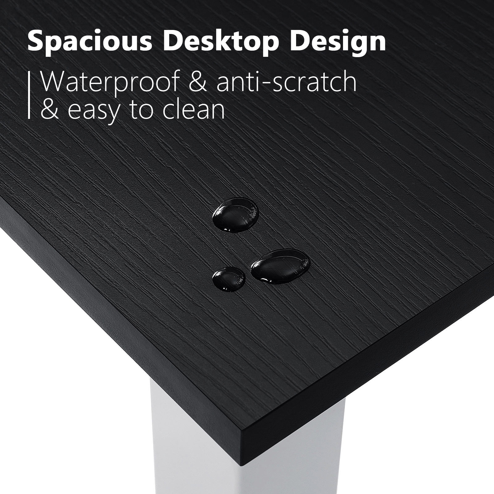 Hoffree 43 inch Computer Desk Home Writing Desk Office Furniture Computer Table Study Writing Table Workstation Modern Simple PC Desk for Small Spaces Home Office, Black