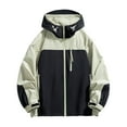 thumbnail image 2 of Maoxin Men's Jacket Men's Stitching Drawstring Hooded Slim Fashion Jacket Coat Outwear Plus Size Jacket for Men , Black , XL, 2 of 4