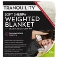 thumbnail image 3 of Tranquility 15lb Sherpa Removable Machine Washable Cover Glass Bead Filled Weighted Blanket, Blue, 3 of 7