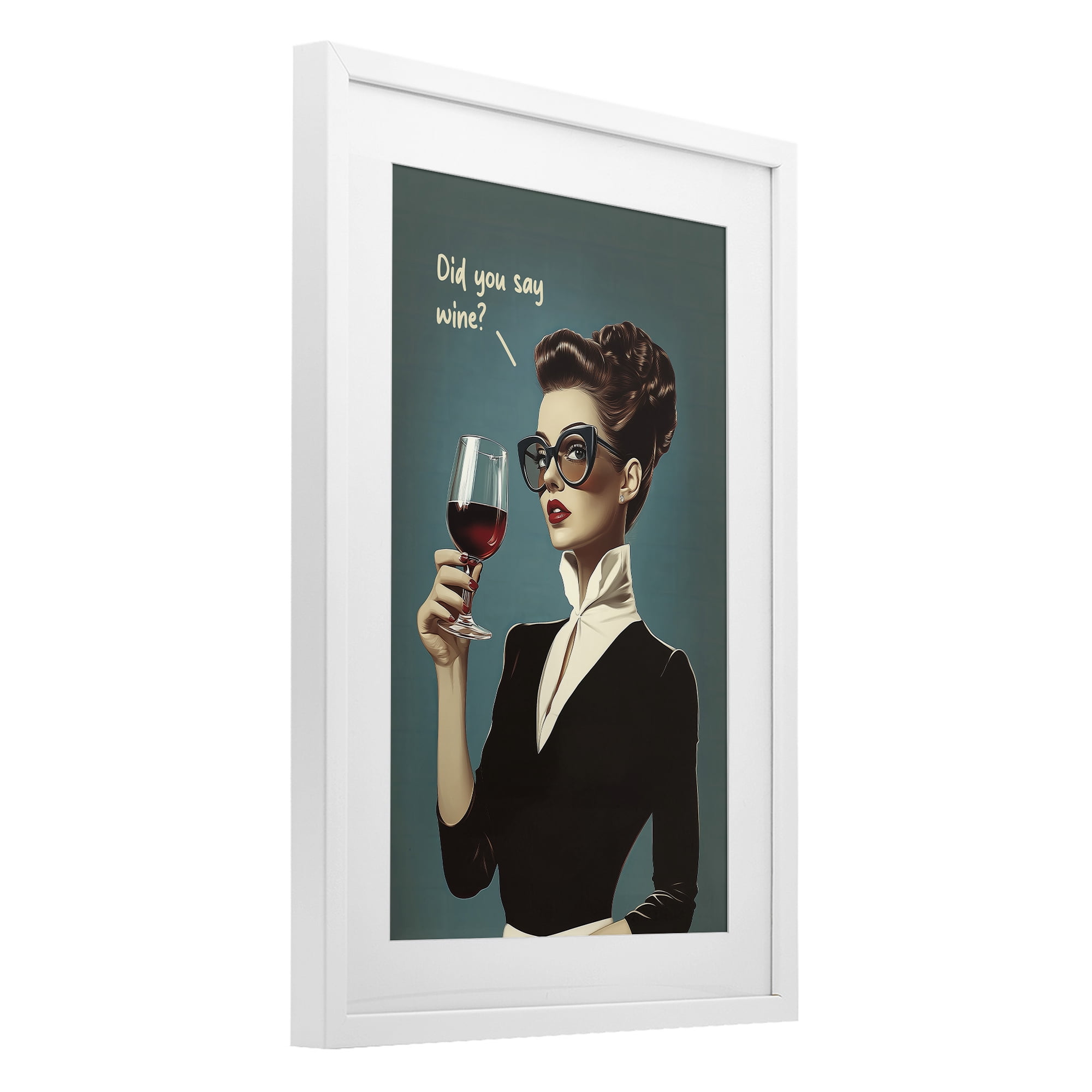 Stupell Industries Did You Say Wine White Framed Print Under Glass, design by Andreas Magnusson