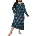 thumbnail image 2 of siminseming Chemises de Nuit de Noël pour Femmes & Chemises de Nuit Grande Taille Robe de Nuit Décontractée Imprimé de Noël Manches Longues Col Rond Extensible Ample Vêtements Chaussures & Accessoires, 2 of 5